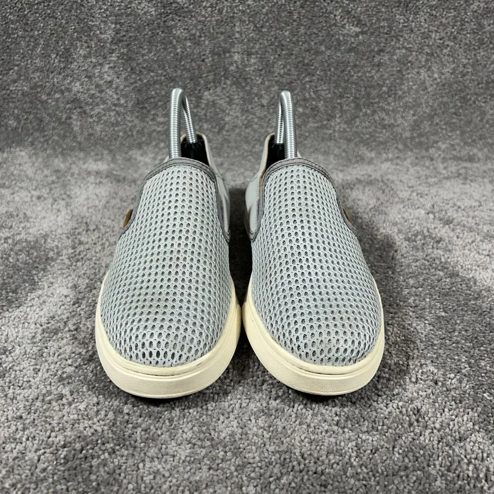 Olukai Pehuea 20271-PG26 Women’s Size 7.5 Gray Slip On Flats Comfort Shoes Used